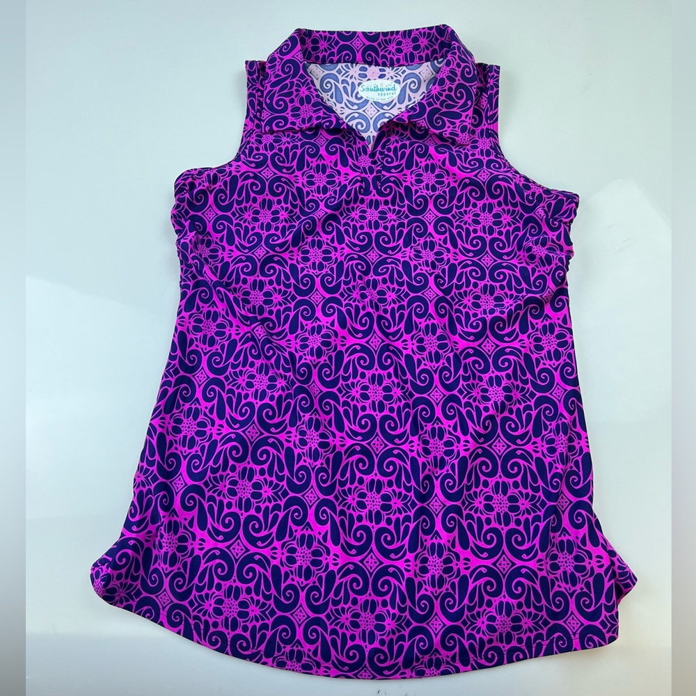 Southwind Purple Printed UPF 50 Pebble Beach Top N249-34